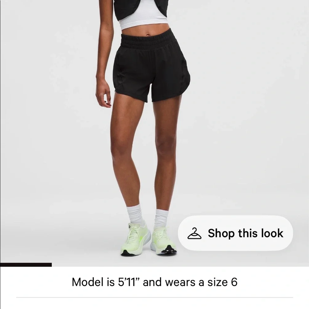Lululemon black track that 5 short